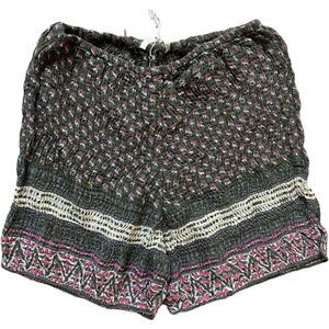 Womens Free People One Floral Print Cottage Core Boho Pull-On Paperbag Shorts XS